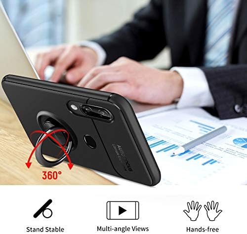 Akabeila para Huawei P20 Lite 2018 Protetor de tela de caixa compatível com a capa da Huawei Nova 3E [com vidro temperado livre] Casos celulares de celular à prova de choque de suporte de fibra de carbono 5.84