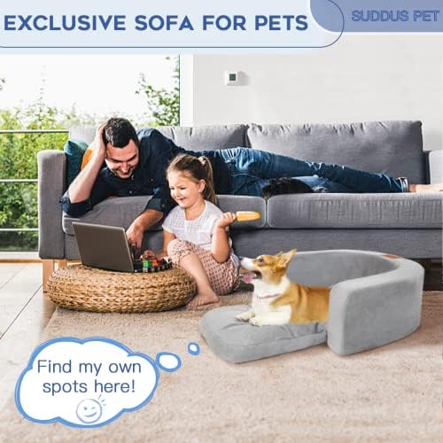 Camas de cães de Suddus para cães grandes, sofá -cama de cachorro com espuma de alta densidade, sofá de cachorro com tampa removível