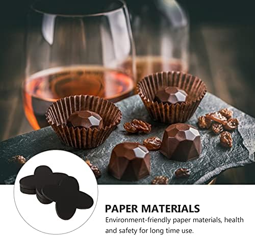 Bandeja decorativa do doitool 100pcs trufa revestimentos de chocolate pequenos papel de papel de cozinha de boliche de chocolates