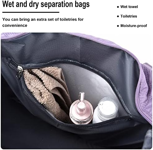 Novo bolsa de viagem de separação seca/úmida dobrável, grande capacidade de oxford mochila com compartimento de sapatos, bolsa de ginástica