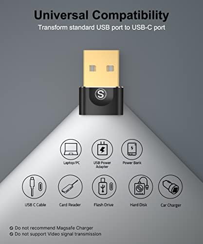 Sweguard USB C feminino para USB Adaptador masculino 4-PACK Tipo C a USB Um adaptador e USB C a 3,5 mm Audio Aux Cable