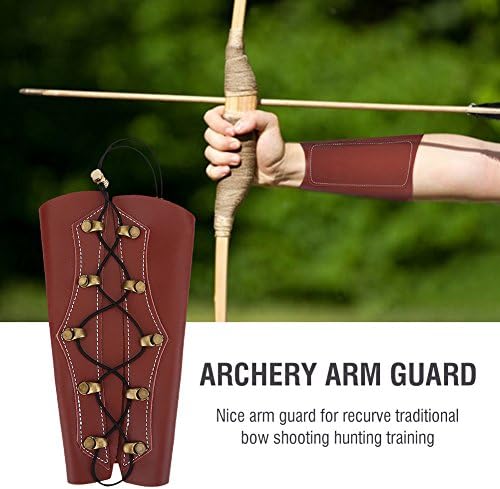 Proteção de braço de arco -flecha unissex Durável Ajuste ajustável Couro Arco Arqueiro Acessório Tradicional Compatível Com