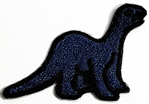 Rareasy Patch Set 2 Pcs. Mini pequeno animal de dinossauro azul fofo Brachosaurus Bordado Ferro Bordado On Patch Kids Cartoon
