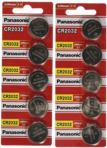[10 PCs] - Panasonic CR2032 3V Bateria de células de moeda de lítio DL2032 ECR2032