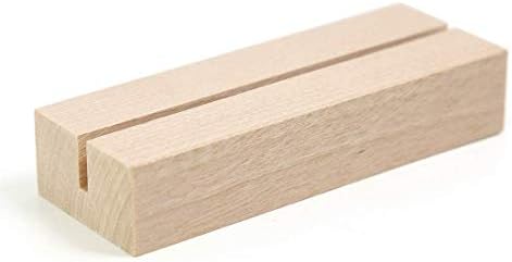 Uniqooo 4x6 Números de mesa de acrílico Conjunto de 20 W/Wood Stands - Sinais de casamento em branco DIY, cartão e sinal de presente