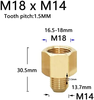 Conector rosqueado de latão M14 M18 M22 Coupling de água de transição Torneiras de água para cozinha e banheiro Bubbler 1pcs
