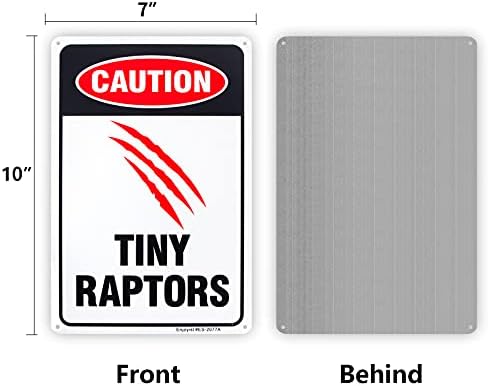 Cuidado de 2 pacote Pinúsculo Raptors Sign, galinheiro engraçado, sinal de fazenda, 10 x 7 .04 Alumínio refletivo de alumínio