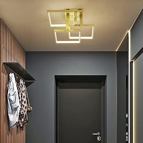 Ahaloye Modern Gold Semi Flush Montar o teto LED Light Light Control Control Lighting Teto Lighture para sala de