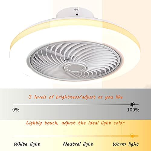 Ventilador de teto cutyz com iluminação leve do ventilador mudo 3 velocidades quarto LED LED Luz de teto de ventilador