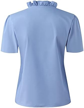 Camisetas gráficas femininas nokmopo Moda de temperamento Botão Vemente Blusa de Lanterna Vente Casual Casual Casual Summer