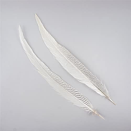 Jóias Diy Pumcraft 10-80cm 4-32 Formidades de faisão de prata naturais de cauda de cauda de cauda para artesanato DIY Jóias DIY