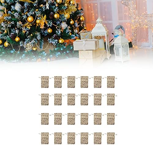 24pcs Christmas Advent Calendar Sacos Sacos pendurados Bolsas de presente de cordão para festas Favory Supplies