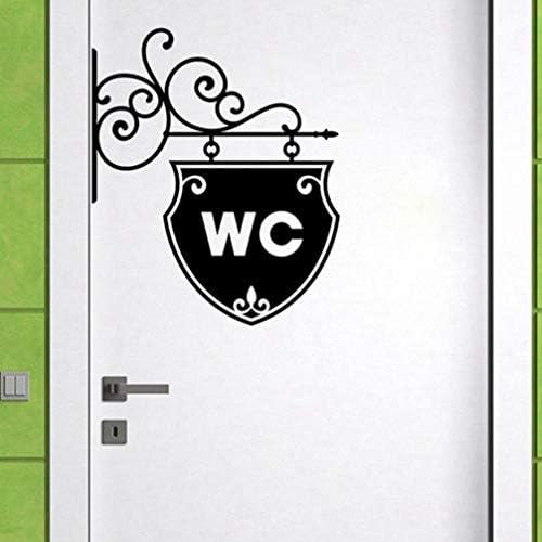 Adesivo da porta do vaso sanitário besportble, 2pcs WC Wall Stickers Decorações Decalr para o banheiro