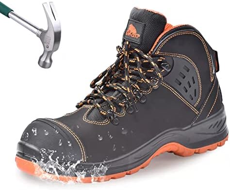 Sapatos compostos compostos kam-lite para homens, botas de trabalho resistentes à prova d'água, botas leves de segurança de bosques largos, industriais e de construção