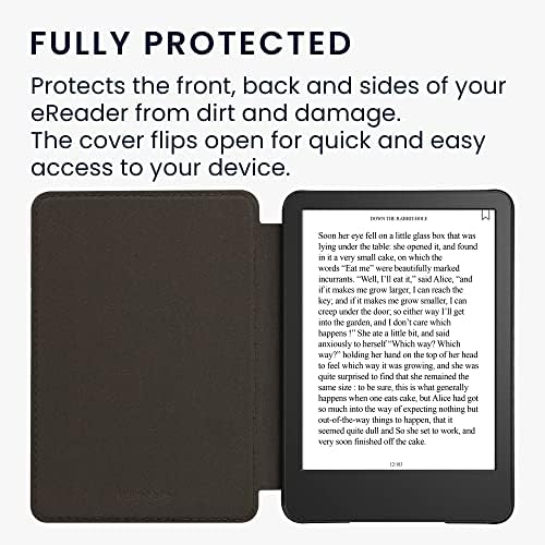 Case Kwmobile Compatível com Kindle - Estilo de livro Felt Fabled Fabric E -Reader Tampa - cinza escuro