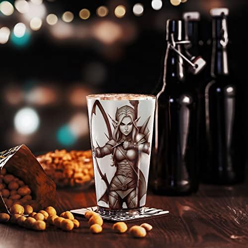 Pint Glass - Elf Ranger fêmea copo, copo de cerveja ou copo de coquetel, 16 onças.