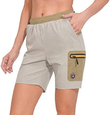 Little Donkey Andy Women 7 polegadas de short de golfe seco rápido Stretch shorts atléticos com revestimento, bolsos de