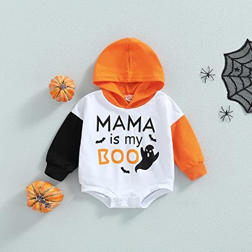 Recém -nascido menino menina de halloween macacão de abóbora roupa de abóbora de grandes dimensões de tamanho ghost
