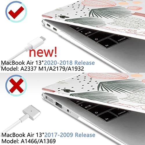 Meegoodo para MacBook Air 13 polegadas CASO 2021 2020 2019 2018 Liberado A2337 M1 A2179 A1932 com ID de toque, concha dura de plástico e capa do teclado compatível com MacBook Air Case 13.3, Cacti