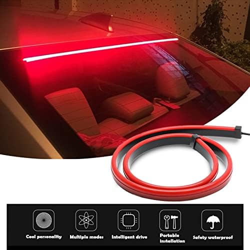 Qodolsi pack-1 LED Terceira faixa de freio, 39,4in/100cm de carro de neon de carro de carro, IP67 Flash a água flexível