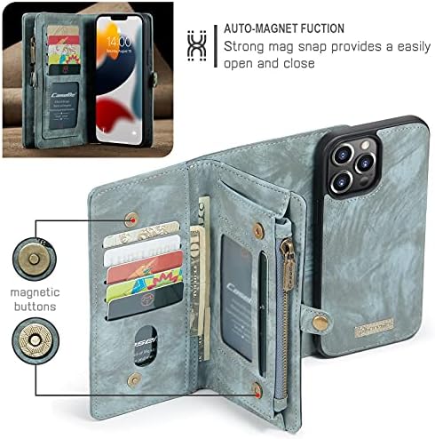 Wintming Compatível com o iPhone 14 Pro Max Wallet Case com suporte de cartão magnético capa de couro de flip stand para iPhone 14 Pro Max