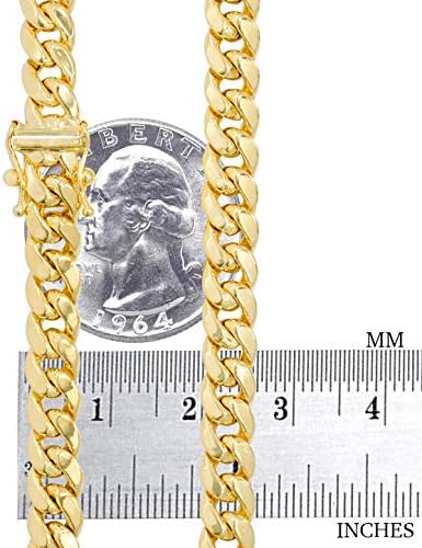 Bracelete de cadeia de links cubanos de ouro amarelo de 14k de 14k de 6,5 mm de miami, garoto de jóias masculinas Grosp 7 7.5 8 8.5
