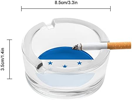Bandeira de Honduras Modern redond redondo bandeja de cinzas portátil Cigarros de charuto portátil Suporte de cinzas para o escritório em casa