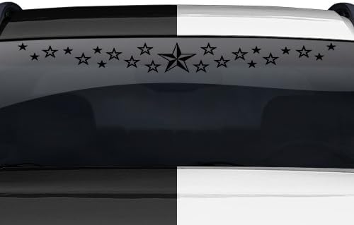 Projeto de criações pegajosas #104-01 Stardust náutico estrela star windshield adesivo de decalque vinil traseiro traseiro banner bandeira de carro traseiro de caminhão de carro sup van trailer veículo - 36 x4.25 - marrom