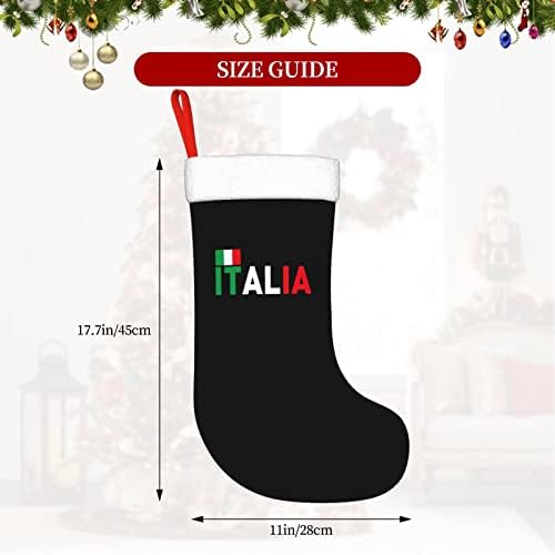CutedWarf Bandeira italiana Christma meias de Natal Decorações de árvores de Natal para presentes de festa de férias de natal