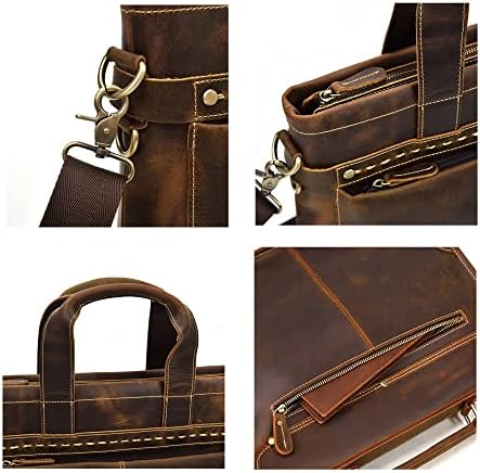 Bolsa de couro para laptop sling bolsa de backpack crossbody bolsa de escritório para escritórios para o trabalho vintage