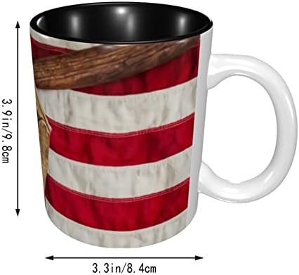 Mffjir vintage beisebol EUA bandeira americana xícaras de café engraçadas caneca de cerâmica 12 oz com maça