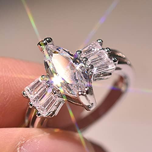 2023 Novo engajamento Round Cut Zircon Zircon Ringos de casamento anéis de jóias para mulher Ladies de diamantes completos Anel divertido Jóias