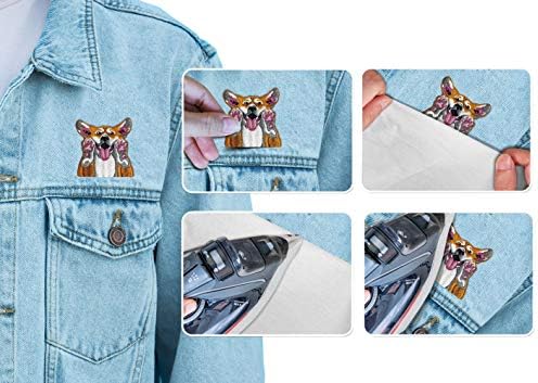 Wirester vintage bordado costurar em ferro em remendo para camisas, jeans, jaquetas, chapéus - cachorro corgi vermelho pembroke