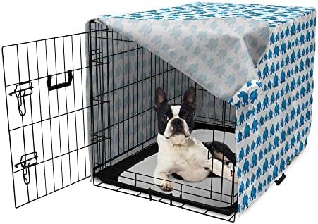 Capa de caixas de cães de Animal de Ambesonne, tema Padrão Tema Blue Color Animal