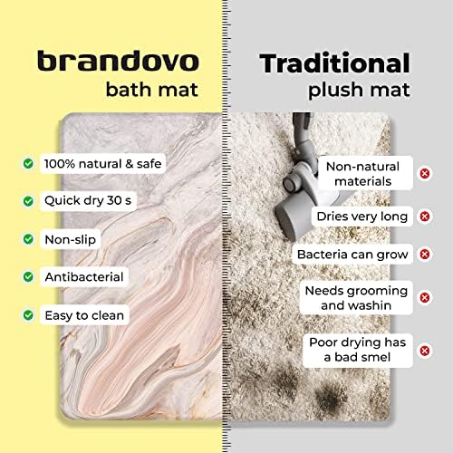 Brandovo Diatomite Stone Bath Bath para banheiro - Acessórios para banheiros de mármore - Luxurro de seca de prato para