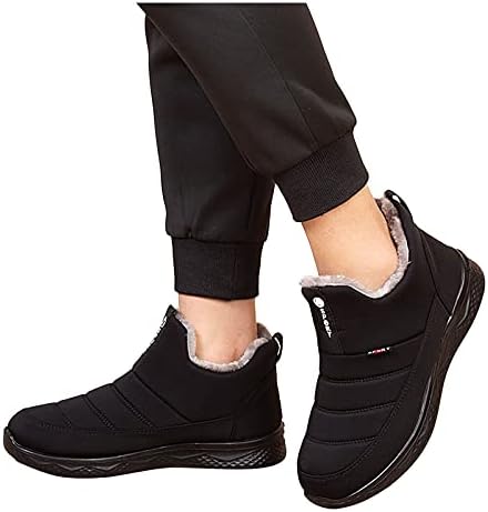 Botas de inverno para mulheres de veludo feminino de veludo chapado de neve alta botas quentes de água de água e botas