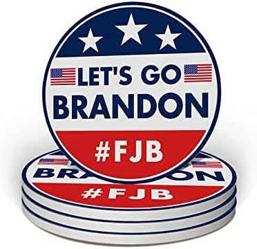 Let's Go Brandon Coasters, montanhas -russas de 4 para bebidas conjuntos de 4 montanhas -russas de cerâmica absorventes
