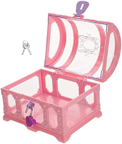 VOSAREA 5PCS Caixa de treséssia de treséssia caixas de brinquedos para crianças brinquedos de brinquedos armazenamento para meninas caixas de armazenamento de plástico para crianças favores de festas favores caixa de armazenamento vintage gem criança presente rosa