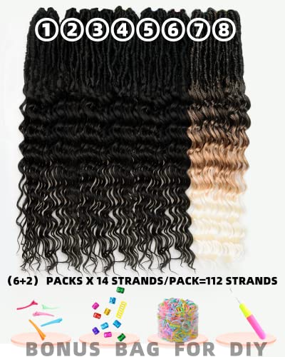 Cabelo de crochê de Locs Faux Locs para mulheres negras- 24 polegadas pacotes pré-emoldados Black Natural+ ombre