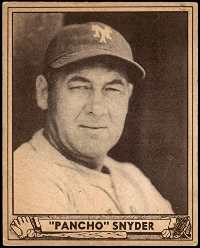 1940 Play Ball # 159 Poncho Snyder New York Giants VG/Ex+ Giants