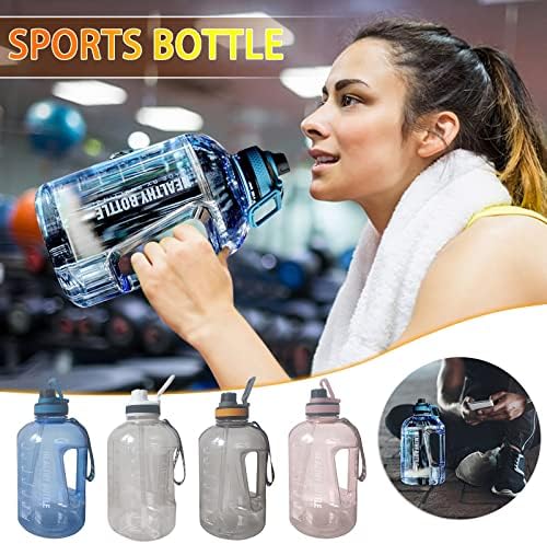 LOVSKOO 2.2L Garrafas de água grandes com palha, alça, garrafa de água motivacional garrafa de água para esportes e ar livre reutiliza garrafa de água