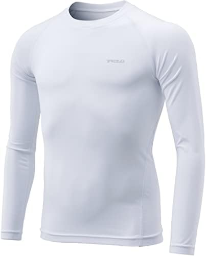 TSLA Kid's & Boy's Cool seco de manga comprida camisa de compressão, camisa de treino atlético, camiseta de camada de base esportiva