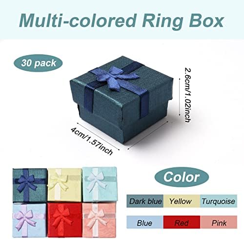 IRA Pollitt 30 PCS Caixa de presente Set Ring Ring Box Recurty Caixa de papelão resistente