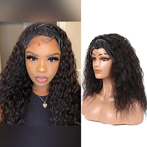 Silk Cool Water Curly Water Wave Wig Synthetic Wig para mulheres negras Nenhuma peruca de renda frontal sem glútera