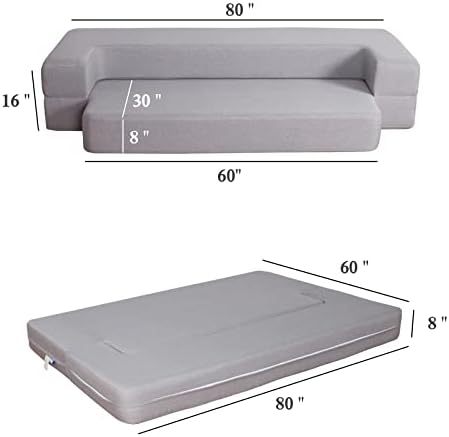 Sofá -cama dobrável de 8 polegadas de 8 polegadas