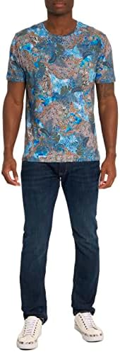 Robert Graham Men's Tropic Camo Camiseta Knit Graphic S-Sleeve