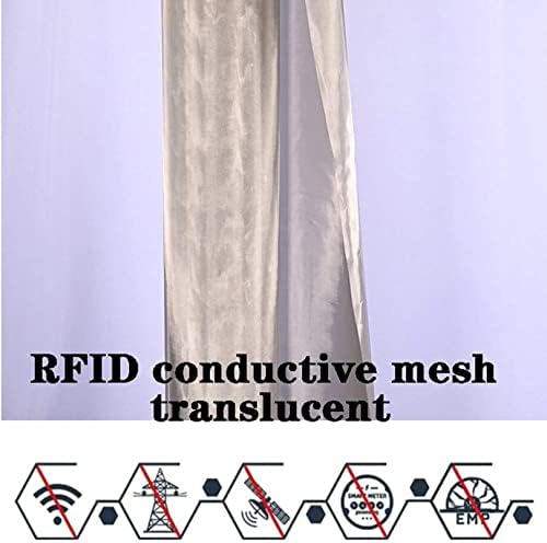 Xyqsby Mesh transparente EMF RFID tecido de blindagem, anti radiação, isolamento EMI, WiFi e traje de bloqueio de sinal celular para blindagem de janela