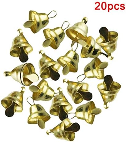 Zonfer 20pcs natal mini jingle sells metal jingle sells mini sinos artesanal miçangas para decoração de janelas da árvore chrismas enfeites