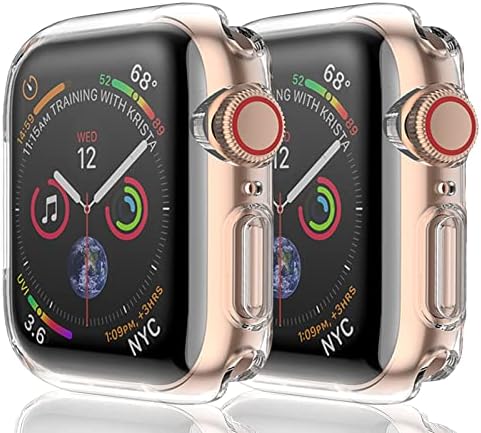 Coffea Case for Apple Watch Series SE 6 5 4 Protetor de tela 44mm, caso geral de proteção TPU HD Ultra -Fim para Iwatch Series 6/SE/5/4 - Clear