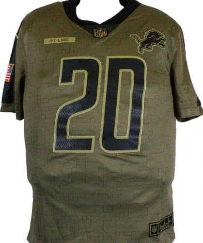 Barry Sanders Lions assinou a Nike Salute para atender ao jogador limitado JSY -BAW Holo - camisas da NFL autografadas